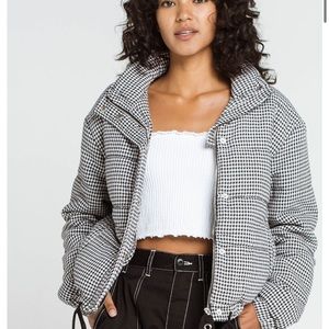 houndstooth puffer jacket
